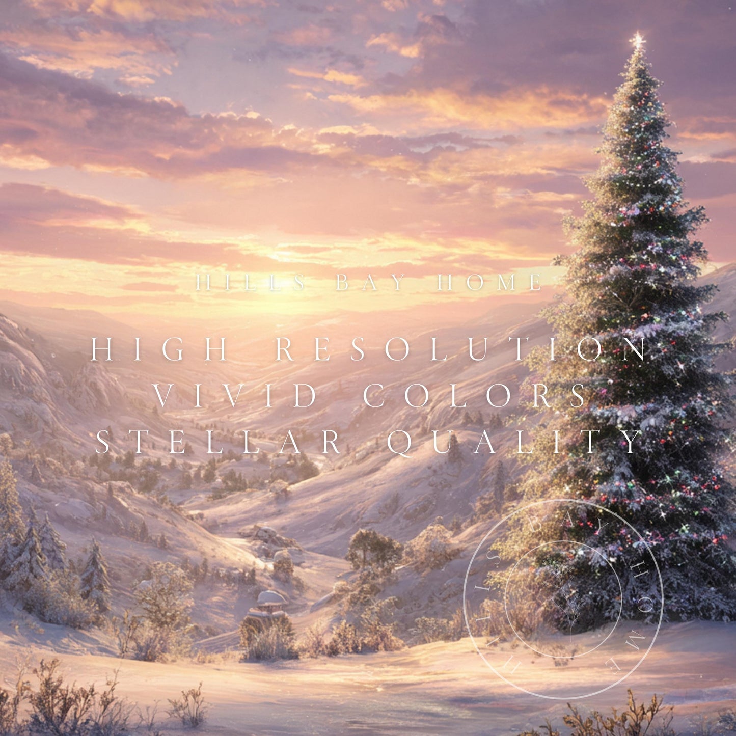Christmas Landscape Frame Tv Art, Digital Download Art for Frame Tv, Winter Tv Art, Christmas Tree Tv Art, Painting Frame Tv Art