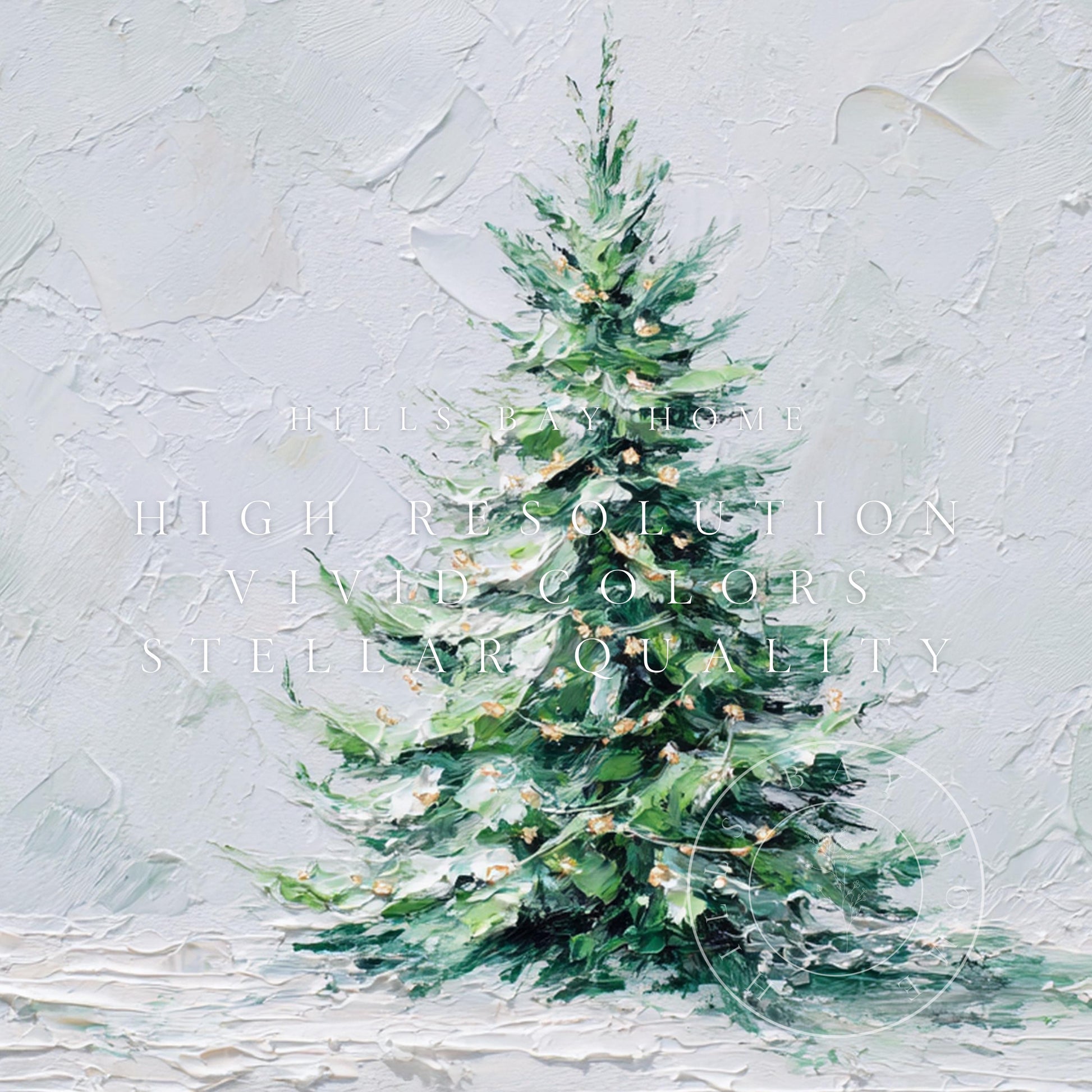 Snowy Christmas Tree Frame Tv Art, Digital Download Art for Frame Tv, Winter Tv Art, Christmas Tv Art, Painting Frame Tv Art