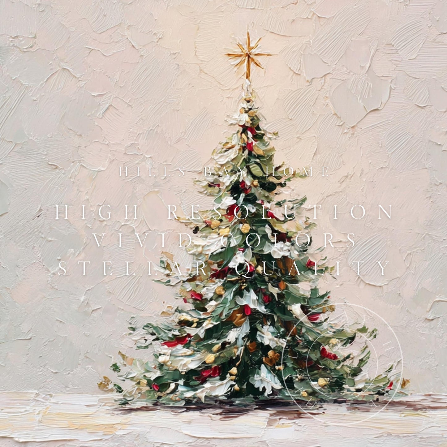 Snowy Christmas Tree Frame Tv Art, Digital Download Art for Frame Tv, Winter Tv Art, Christmas Tv Art, Painting Frame Tv Art