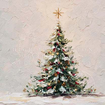 Snowy Christmas Tree Frame Tv Art, Digital Download Art for Frame Tv, Winter Tv Art, Christmas Tv Art, Painting Frame Tv Art