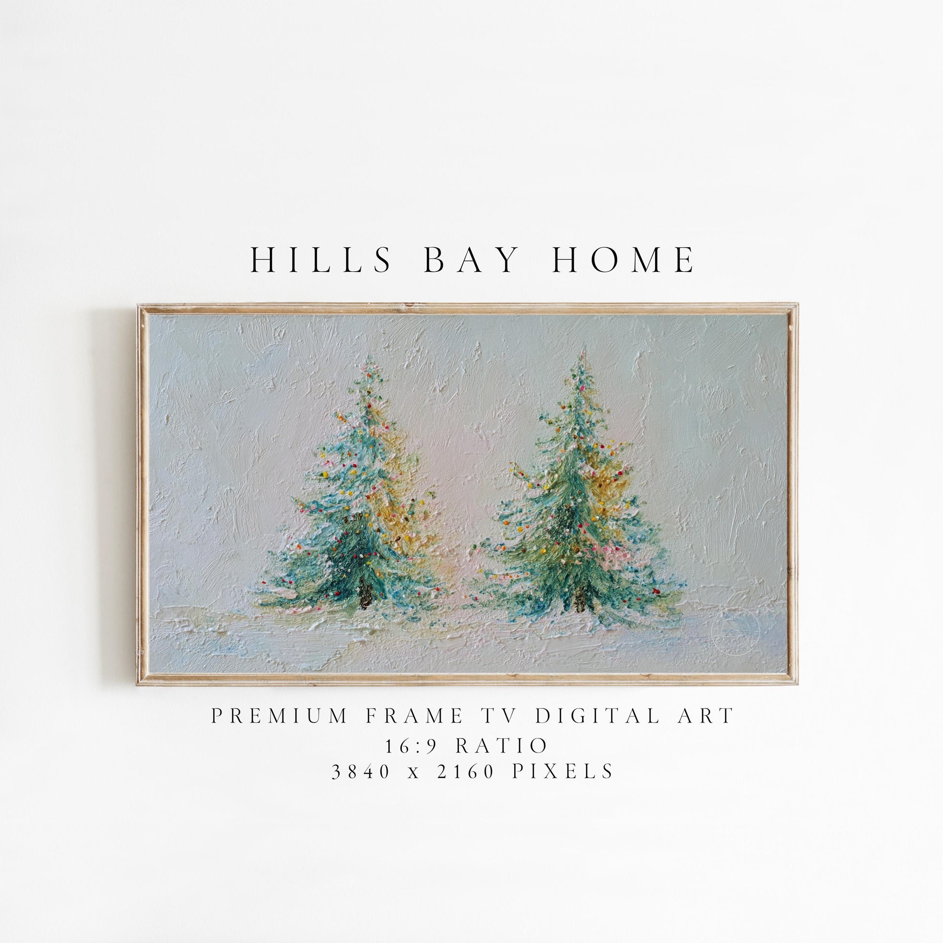 Christmas Tree Frame Tv Art, Digital Download Art for Frame Tv, Winter Tv Art, Christmas Tv Art, Painting Frame Tv Art