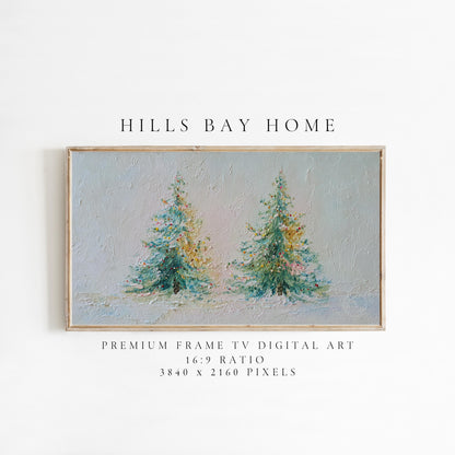 Christmas Tree Frame Tv Art, Digital Download Art for Frame Tv, Winter Tv Art, Christmas Tv Art, Painting Frame Tv Art