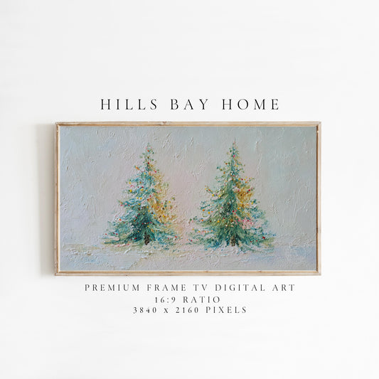 Christmas Tree Frame Tv Art, Digital Download Art for Frame Tv, Winter Tv Art, Christmas Tv Art, Painting Frame Tv Art