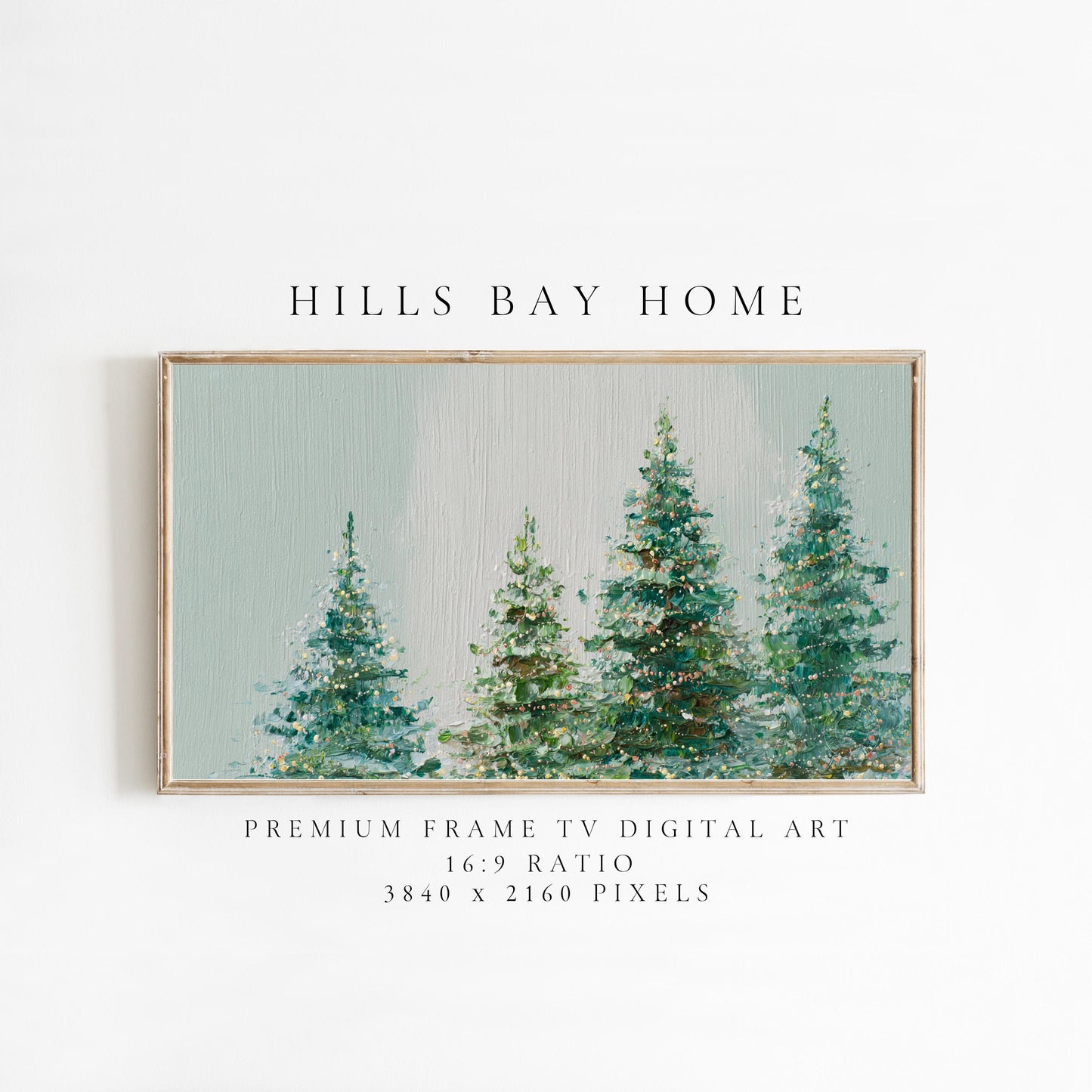 Christmas Tree Frame Tv Art, Digital Download Art for Frame Tv, Winter Tv Art, Christmas Tv Art, Painting Frame Tv Art