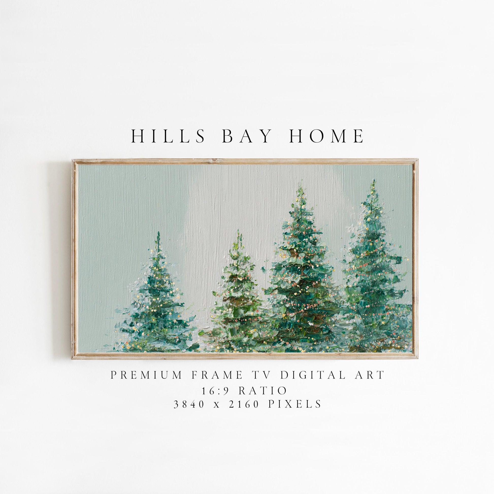 Christmas Tree Frame Tv Art, Digital Download Art for Frame Tv, Winter Tv Art, Christmas Tv Art, Painting Frame Tv Art