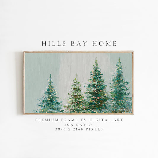 Christmas Tree Frame Tv Art, Digital Download Art for Frame Tv, Winter Tv Art, Christmas Tv Art, Painting Frame Tv Art