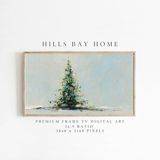 Christmas Tree Frame Tv Art, Digital Download Art for Frame Tv, Winter Tv Art, Christmas Tv Art, Painting Frame Tv Art