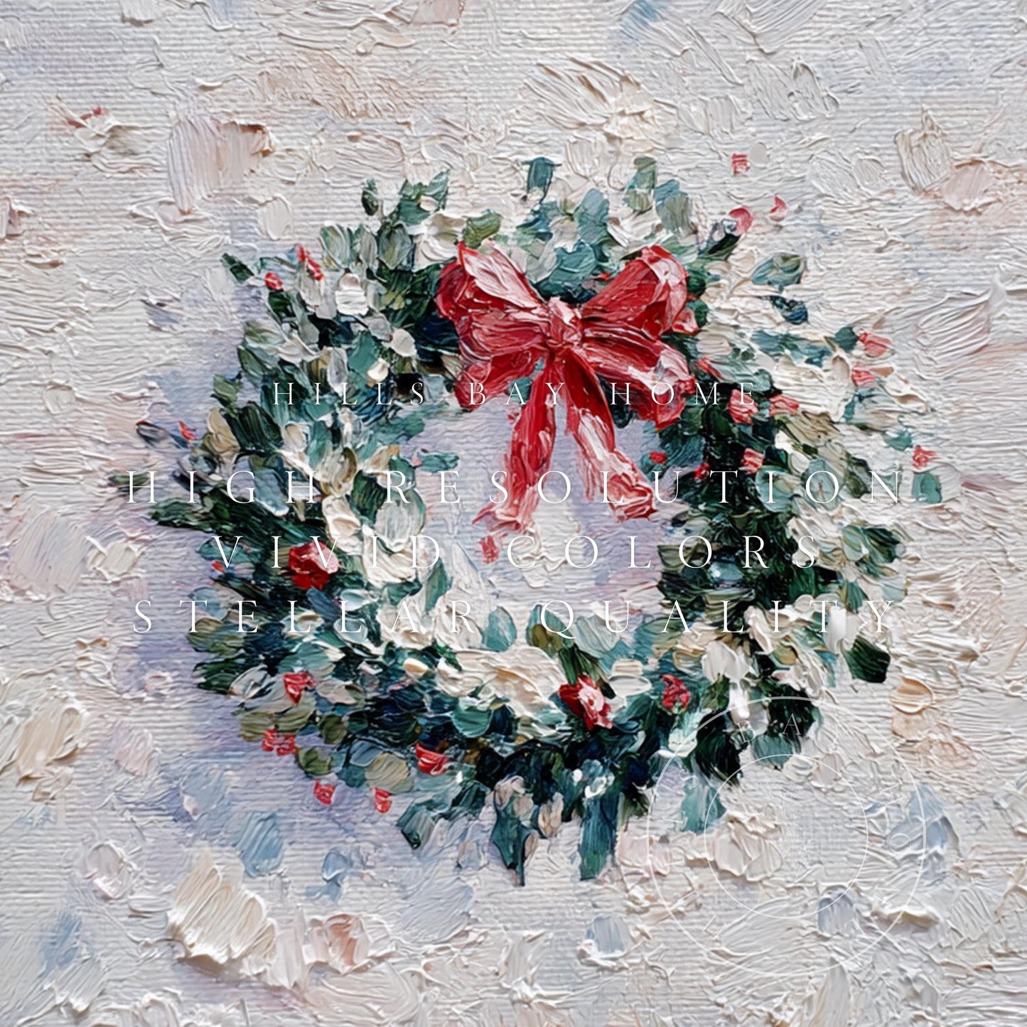 Christmas Wreath Frame Tv Art, Digital Download Art for Frame Tv, Winter Tv Art, Christmas Tv Art, Painting Frame Tv Art