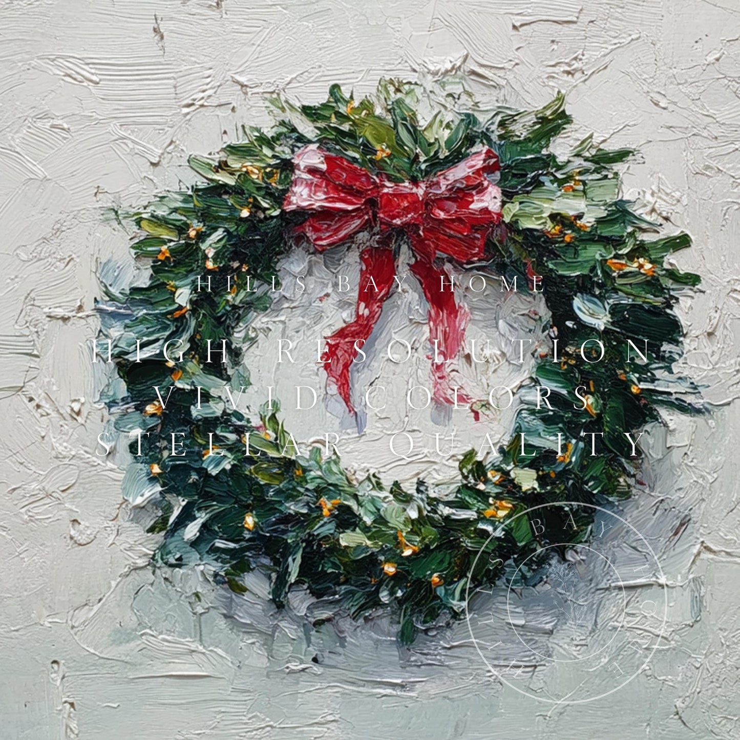 Christmas Wreath Frame Tv Art, Digital Download Art for Frame Tv, Winter Tv Art, Christmas Tv Art, Painting Frame Tv Art