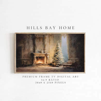 Moody Elegant Christmas Frame Tv Art, Digital Download Art for Frame Tv, Winter Tv Art, Elegant Christmas Tv Art, Painting Frame Tv Art