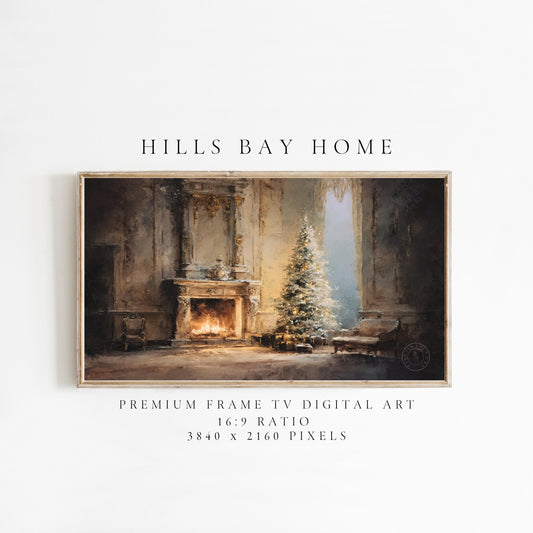 Moody Elegant Christmas Frame Tv Art, Digital Download Art for Frame Tv, Winter Tv Art, Elegant Christmas Tv Art, Painting Frame Tv Art