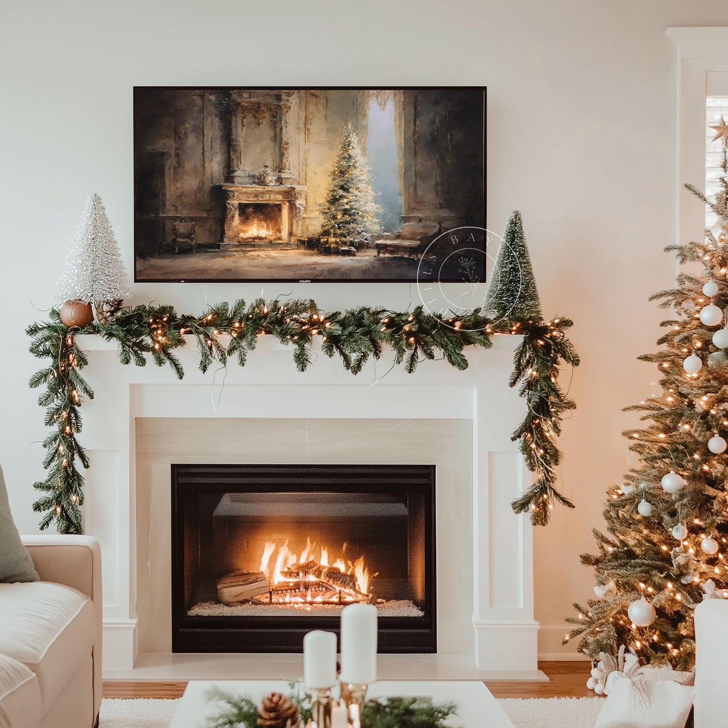 Moody Elegant Christmas Frame Tv Art, Digital Download Art for Frame Tv, Winter Tv Art, Elegant Christmas Tv Art, Painting Frame Tv Art