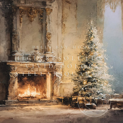 Moody Elegant Christmas Frame Tv Art, Digital Download Art for Frame Tv, Winter Tv Art, Elegant Christmas Tv Art, Painting Frame Tv Art