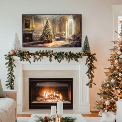 Classic Elegant Christmas Frame Tv Art, Digital Download Art for Frame Tv, Winter Tv Art, Elegant Christmas Tv Art, Painting Frame Tv Art