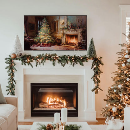 Classic Elegant Christmas Frame Tv Art, Digital Download Art for Frame Tv, Winter Tv Art, Elegant Christmas Tv Art, Painting Frame Tv Art