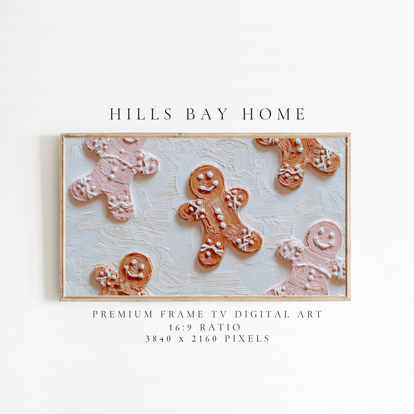 Gingerbread Christmas Cookies Frame Tv Art, Digital Download Art for Frame Tv, Christmas Tv Art, Painting Frame Tv Art