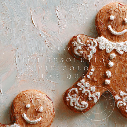 Gingerbread Man Christmas Frame Tv Art, Digital Download Art for Frame Tv, Christmas Cookies Tv Art, Christmas Tv Art, Painting Frame Tv Art