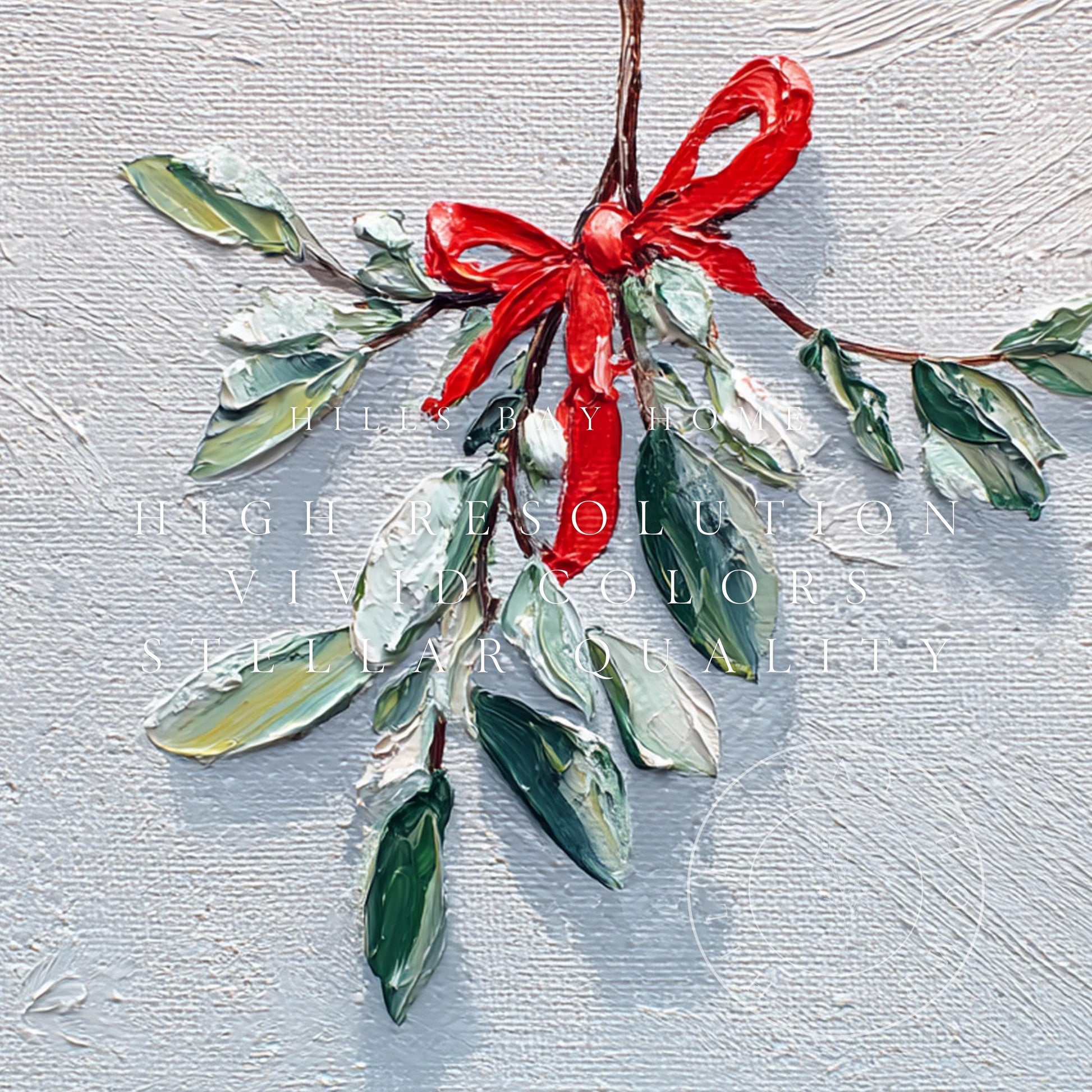 Mistletoe Tv Art, Digital Download Art for Frame Tv, Winter Tv Art, Christmas Tv Art, Painting Frame Tv Art