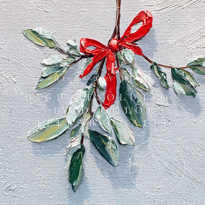 Mistletoe Tv Art, Digital Download Art for Frame Tv, Winter Tv Art, Christmas Tv Art, Painting Frame Tv Art