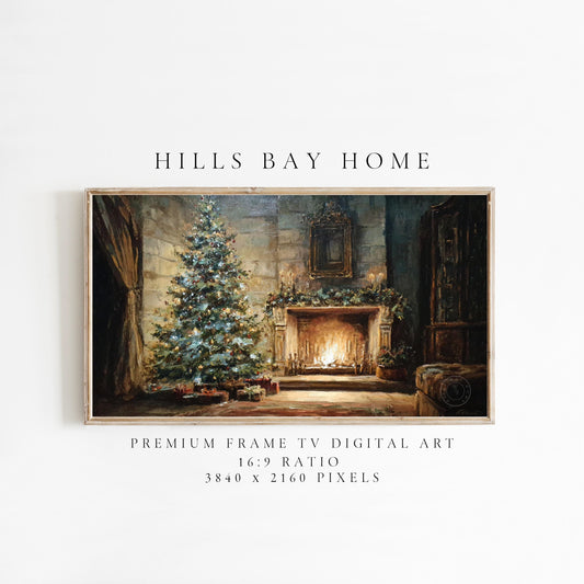 Moody Elegant Christmas Frame Tv Art, Digital Download Art for Frame Tv, Winter Tv Art, Elegant Christmas Tv Art, Painting Frame Tv Art
