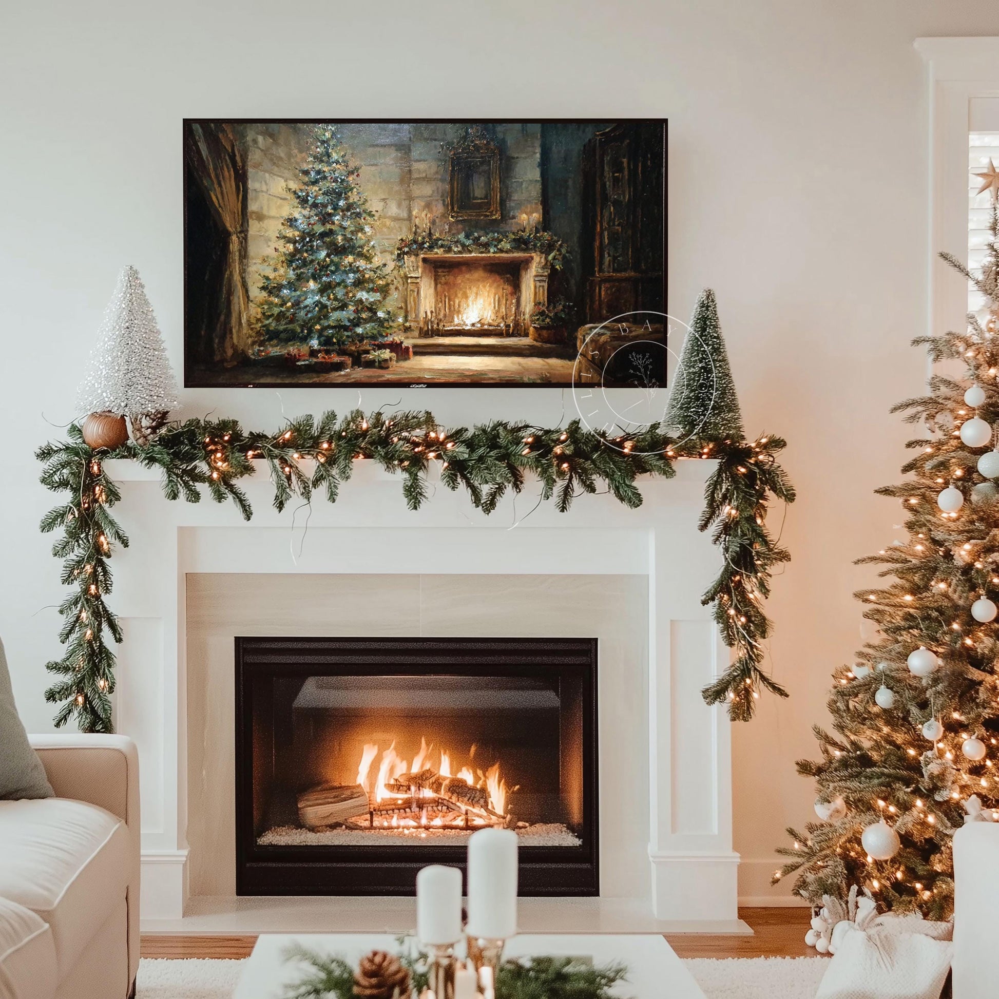 Moody Elegant Christmas Frame Tv Art, Digital Download Art for Frame Tv, Winter Tv Art, Elegant Christmas Tv Art, Painting Frame Tv Art