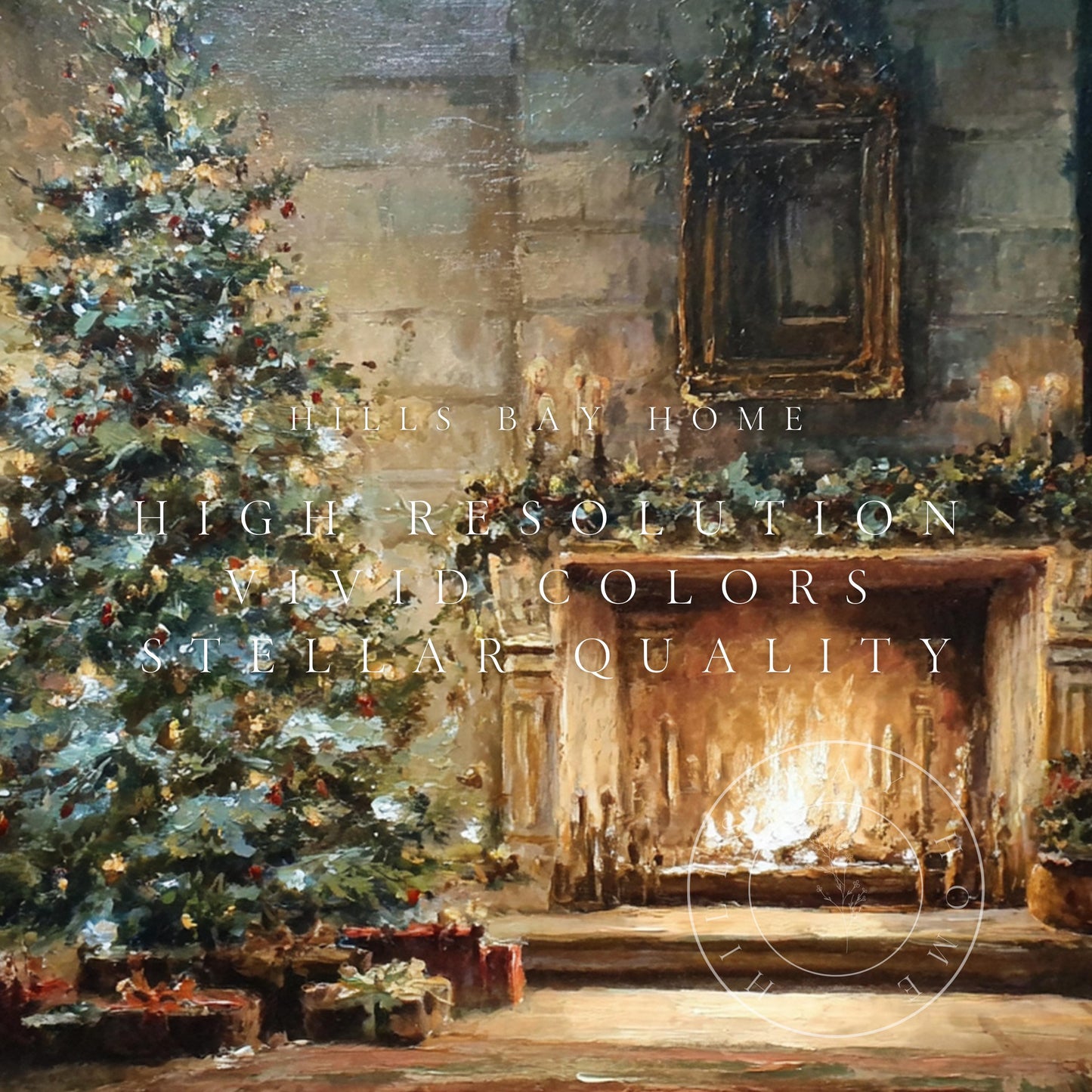 Moody Elegant Christmas Frame Tv Art, Digital Download Art for Frame Tv, Winter Tv Art, Elegant Christmas Tv Art, Painting Frame Tv Art