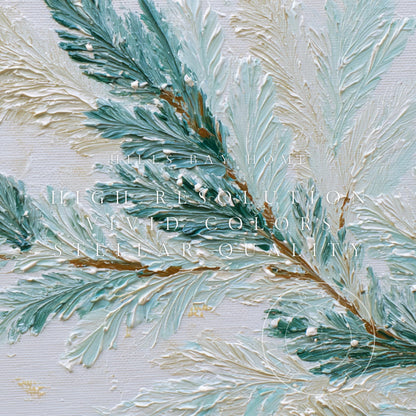 Snowy Pine Tv Art, Digital Download Art for Frame Tv, Winter Tv Art, Winter Florals Tv Art, Painting Frame Tv Art