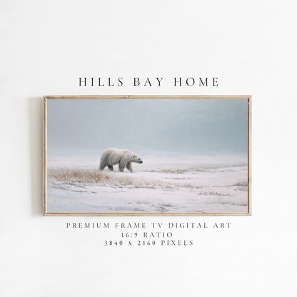 Polar Beer Tv Art, Digital Download Art for Frame Tv, Winter Tv Art, Winter Animal Tv Art, Painting Frame Tv Art