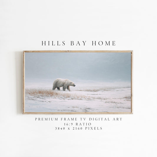 Polar Beer Tv Art, Digital Download Art for Frame Tv, Winter Tv Art, Winter Animal Tv Art, Painting Frame Tv Art