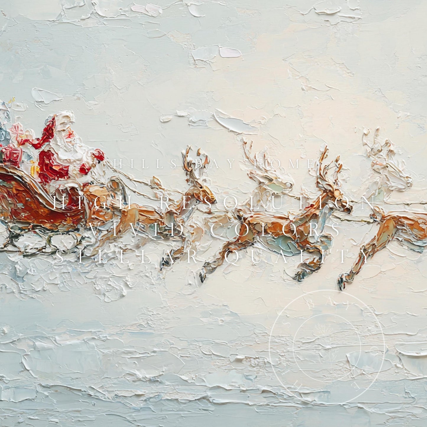 Santa's Sleigh Frame Tv Art, Digital Download Art for Frame Tv, Winter Tv Art, Christmas Tv Art, Painting Frame Tv Art