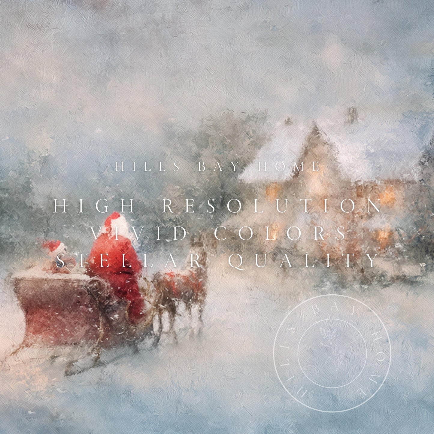 Santa's Sleigh Frame Tv Art, Digital Download Art for Frame Tv, Winter Tv Art, Christmas Tv Art, Painting Frame Tv Art