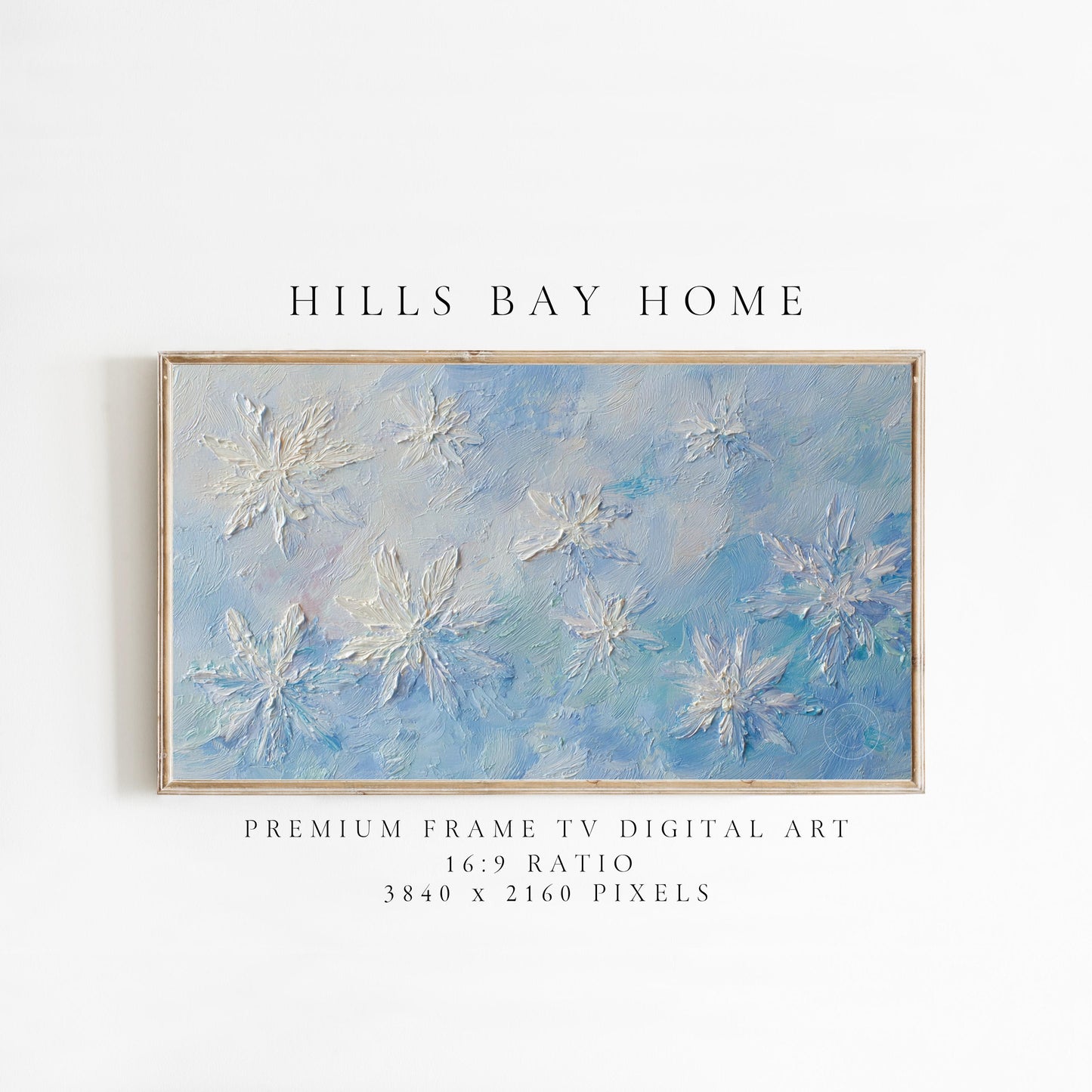 Snowflake Frame Tv Art, Digital Download Art for Frame Tv, Winter Tv Art, Snow Tv Art, Painting Frame Tv Art