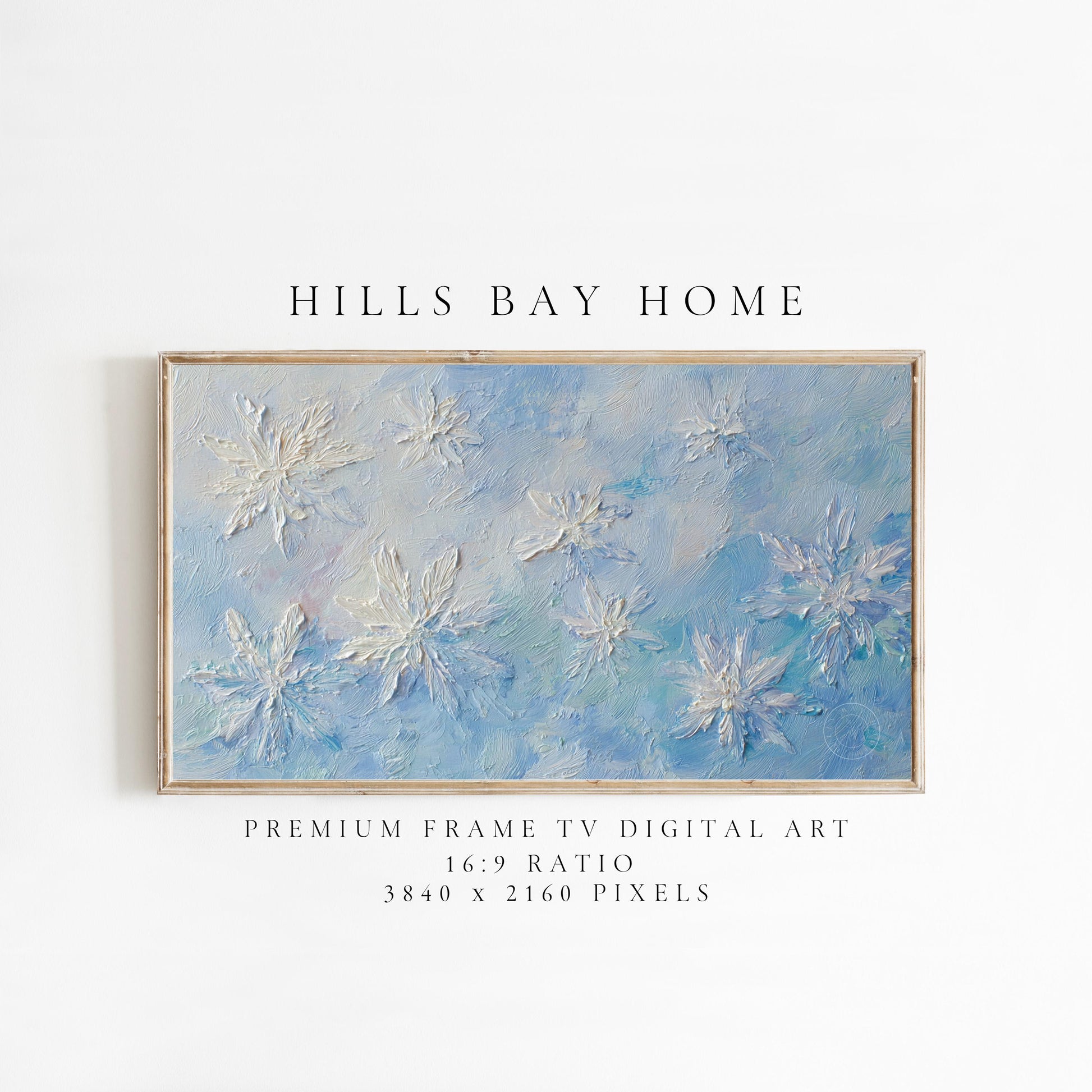 Snowflake Frame Tv Art, Digital Download Art for Frame Tv, Winter Tv Art, Snow Tv Art, Painting Frame Tv Art