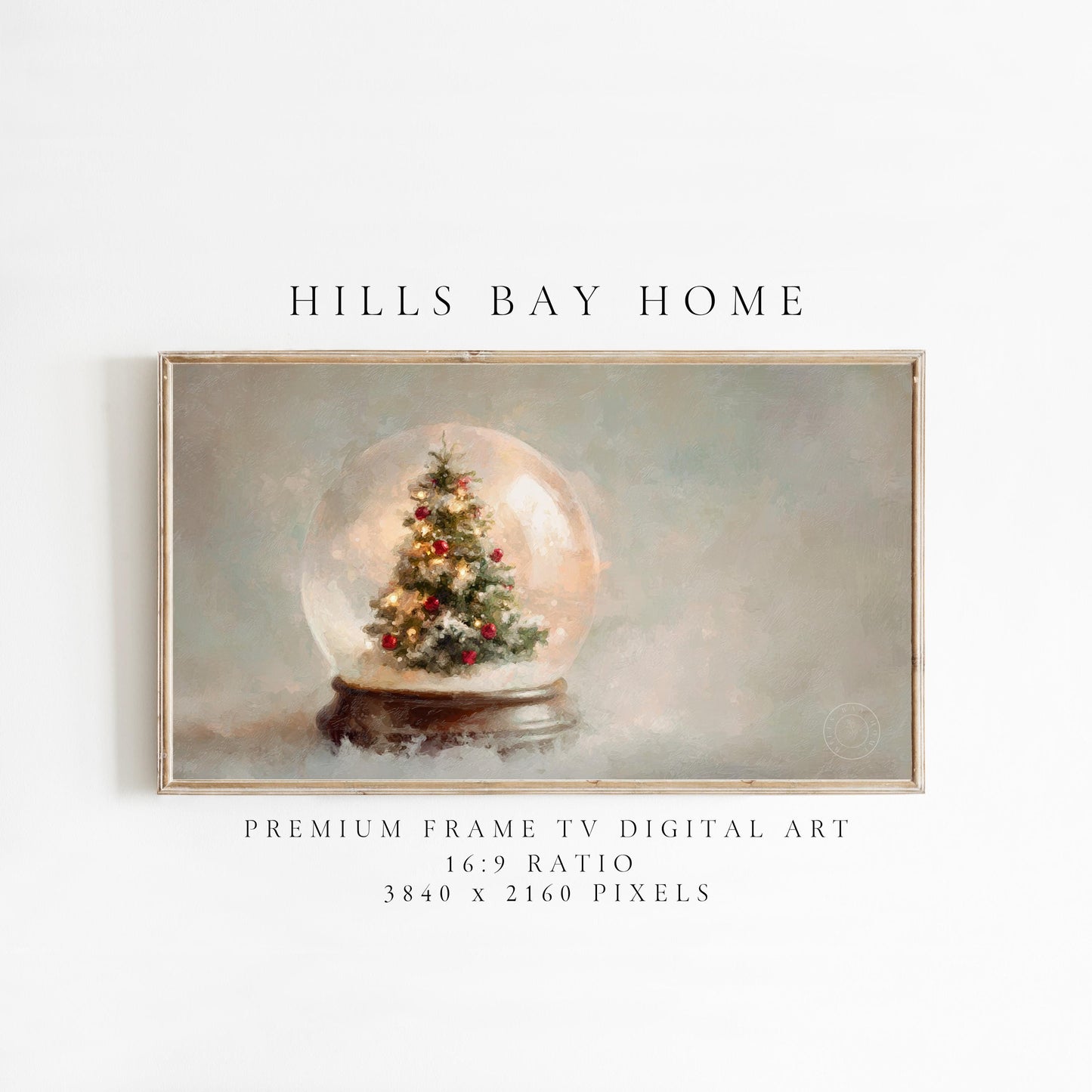Snow Globe Frame Tv Art, Digital Download Art for Frame Tv, Winter Tv Art, Christmas Tv Art, Painting Frame Tv Art