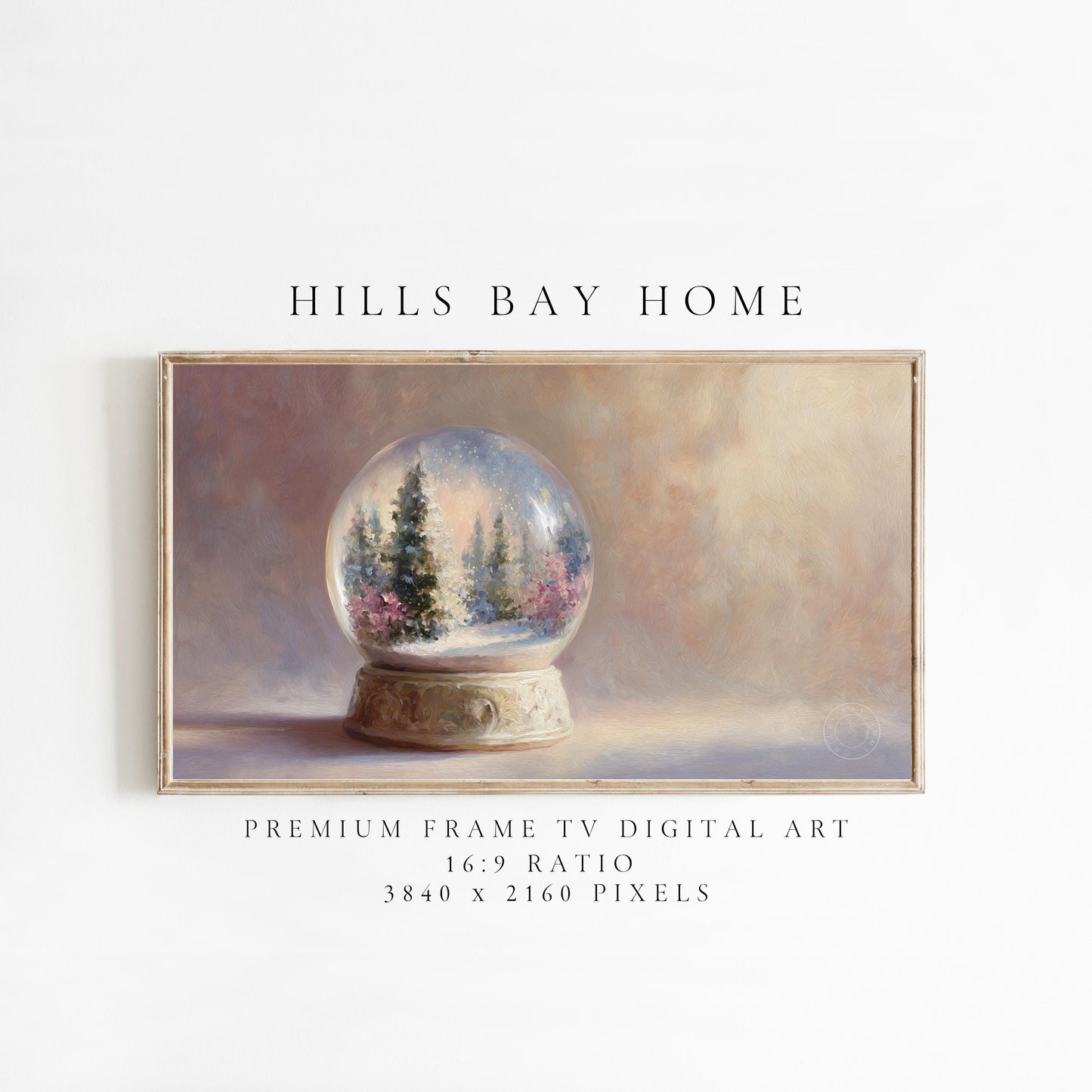 Snow Globe Frame Tv Art, Digital Download Art for Frame Tv, Winter Tv Art, Christmas Tv Art, Painting Frame Tv Art