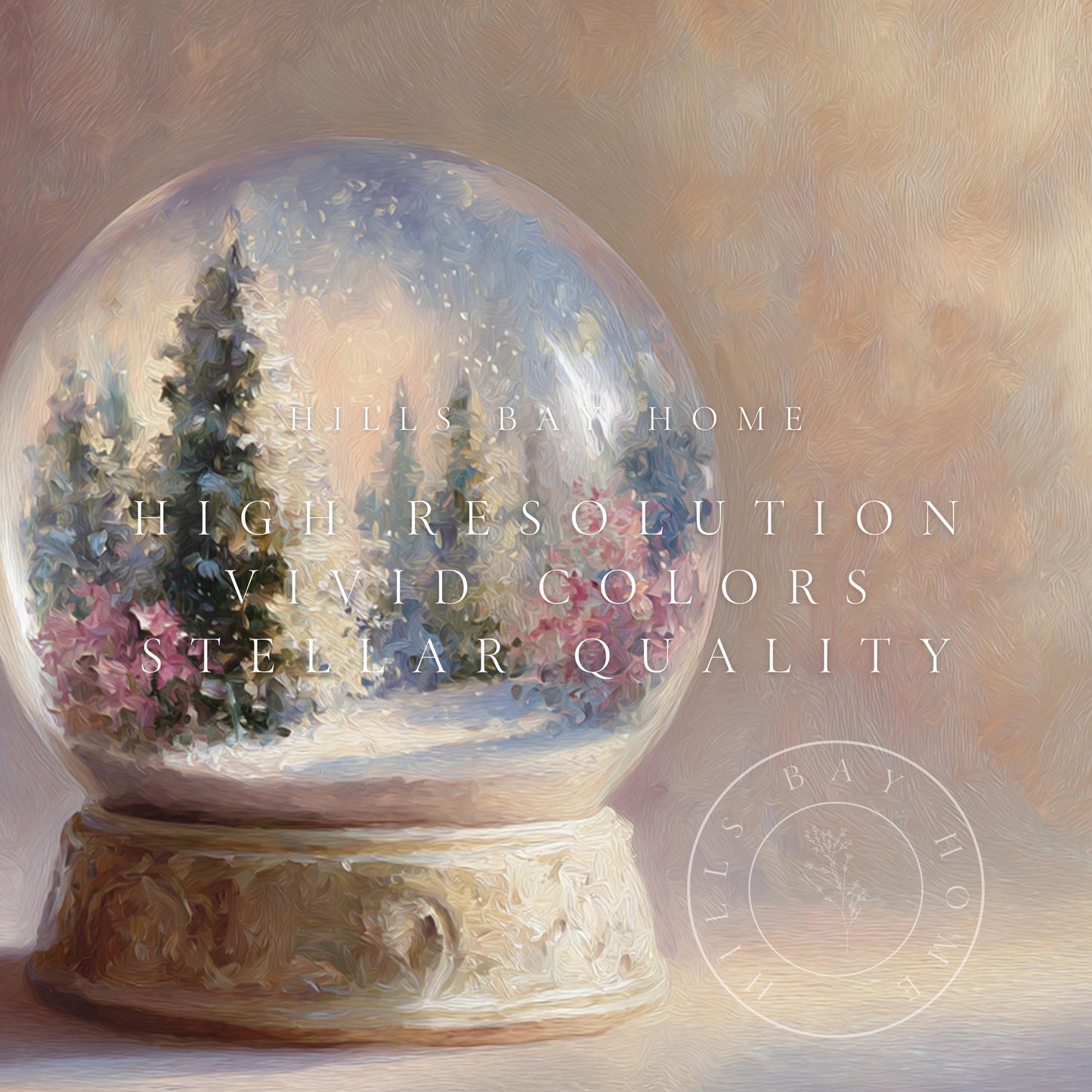 Snow Globe Frame Tv Art, Digital Download Art for Frame Tv, Winter Tv Art, Christmas Tv Art, Painting Frame Tv Art