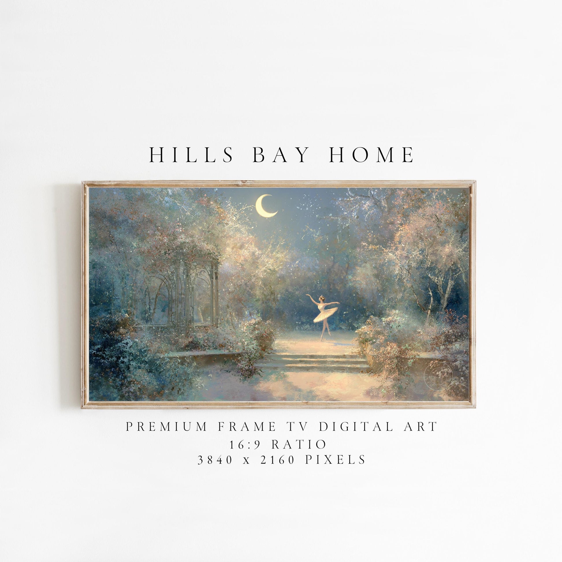 Winter Ballerina Frame Tv Art, Digital Download Art for Frame Tv, Winter Tv Art, Dreamy Winter Tv Art, Painting Frame Tv Art