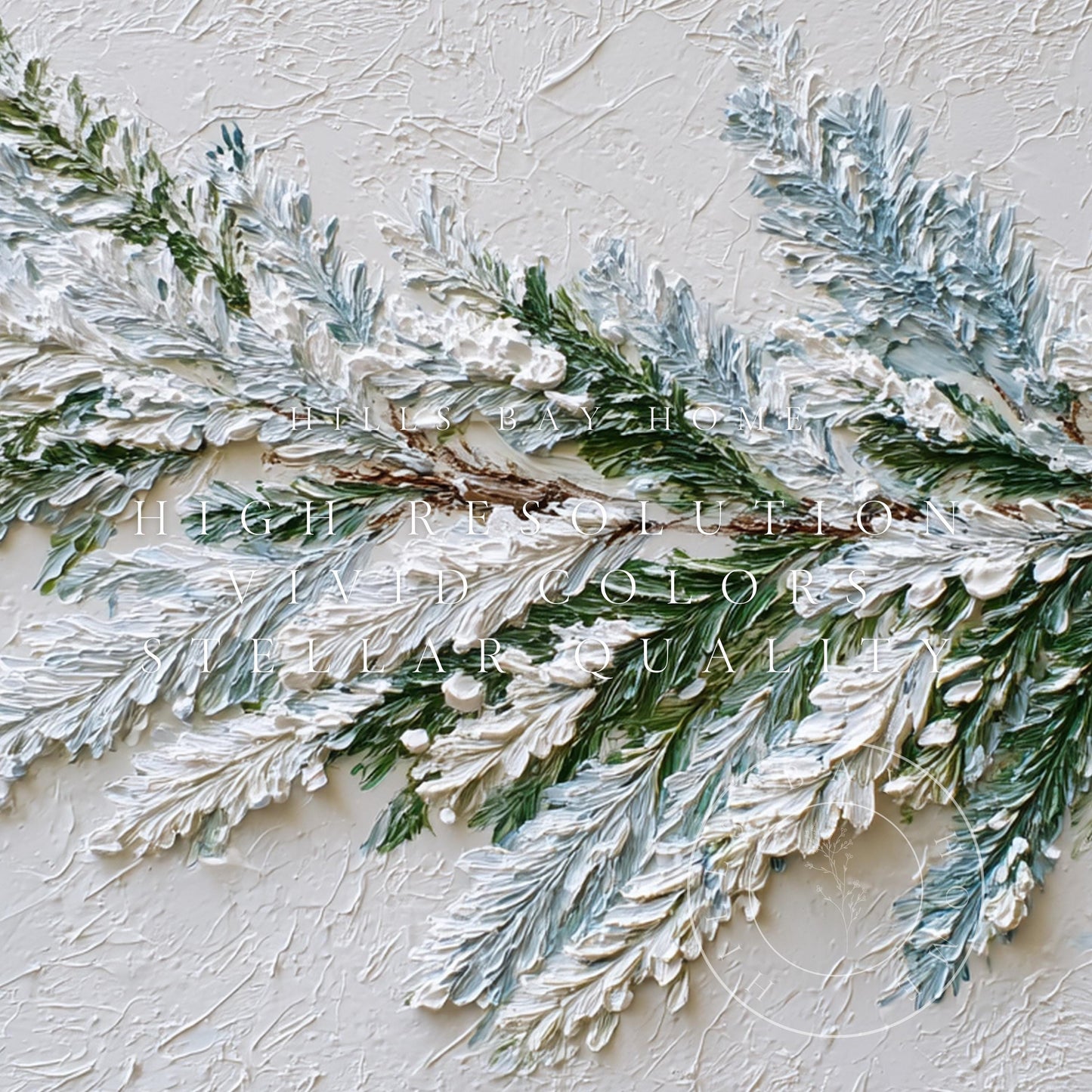 Winter Frame Tv Art, Digital Download Art for Frame Tv, Snowy Branch Tv Art, Christmas Tv Art, Painting Frame Tv Art