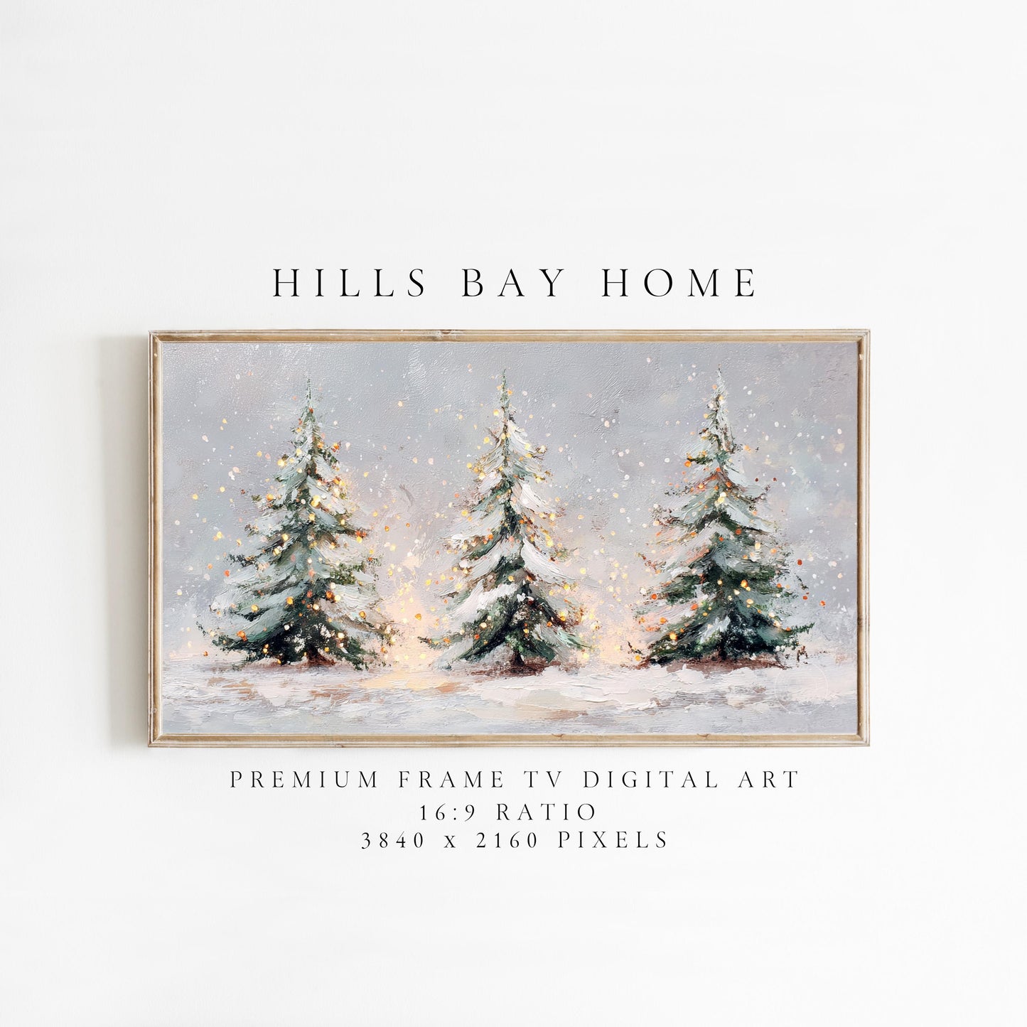 Christmas Trees Frame Tv Art, Digital Download Art for Frame Tv, Winter Tv Art, Christmas Tv Art, Painting Frame Tv Art