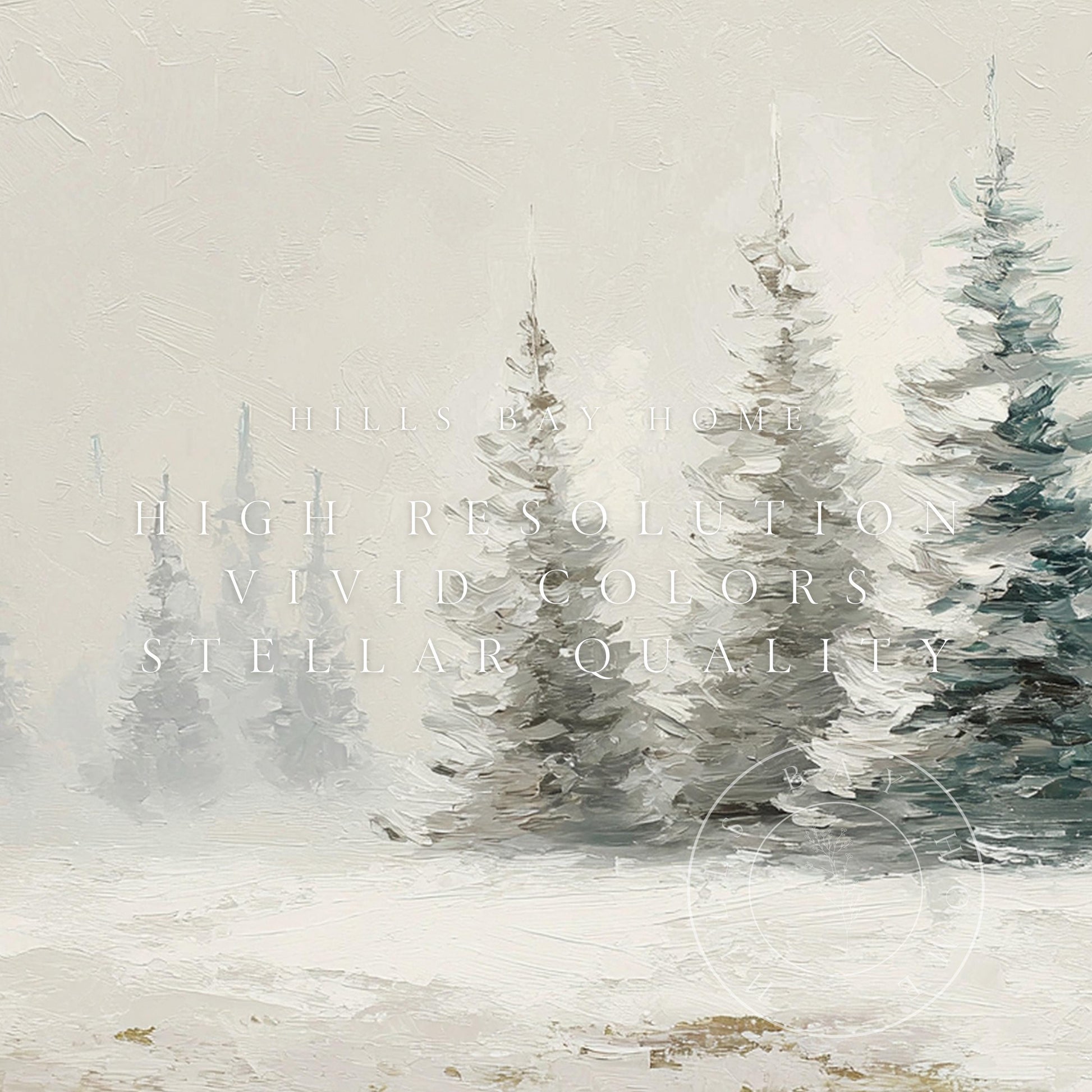 Snowy Trees Frame Tv Art, Digital Download Art for Frame Tv, Snowy Pines Tv Art, Christmas Tv Art, Painting Frame Tv Art