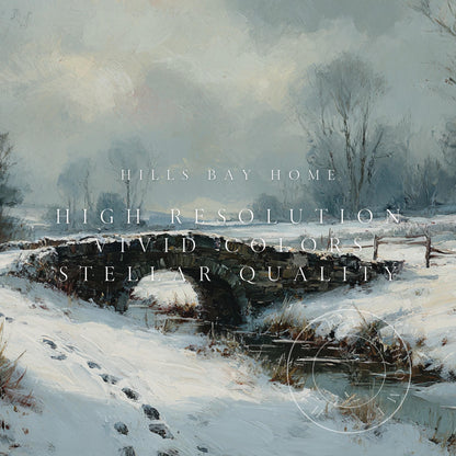 Winter Landscape Frame Tv Art, Digital Download Art for Frame Tv, Snow Tv Art, Christmas Tv Art, Painting Frame Tv Art