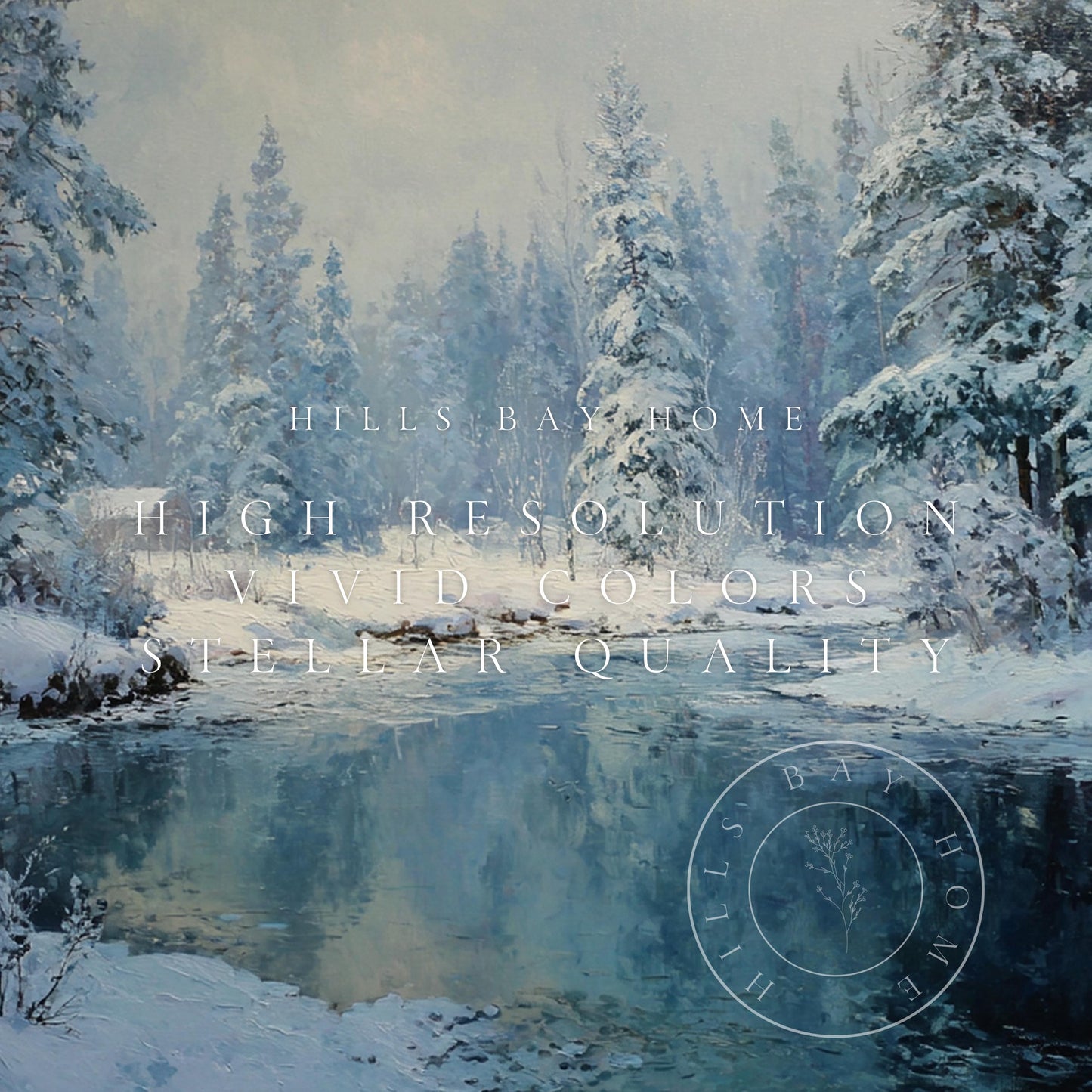Winter Landscape Frame Tv Art, Digital Download Art for Frame Tv, Snow Tv Art, Christmas Tv Art, Painting Frame Tv Art