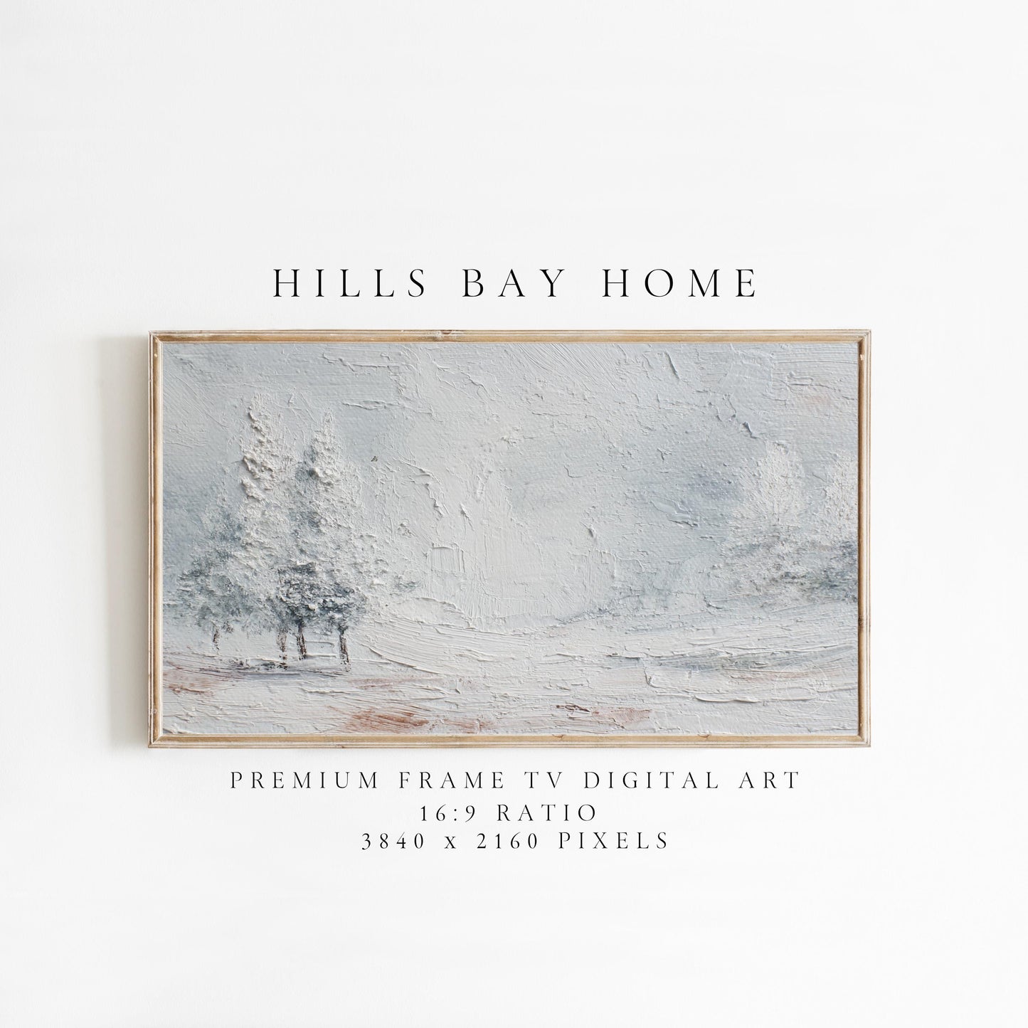 Snowy Landscape Frame Tv Art, Digital Download Art for Frame Tv, Snow Tv Art, Christmas Tv Art, Painting Frame Tv Art