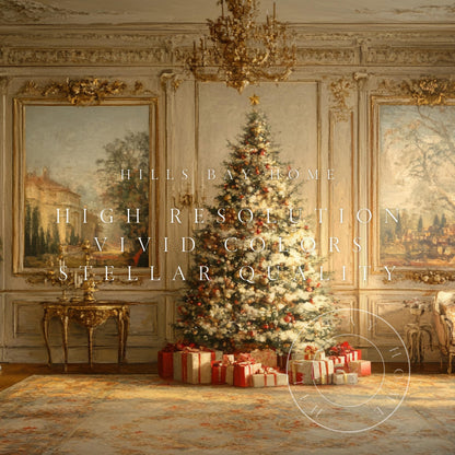 Classic Elegant Christmas Frame Tv Art, Digital Download Art for Frame Tv, Winter Tv Art, Elegant Christmas Tv Art, Painting Frame Tv Art