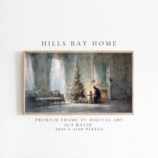 Classic Elegant Christmas Frame Tv Art, Digital Download Art for Frame Tv, Winter Tv Art, Elegant Christmas Tv Art, Painting Frame Tv Art