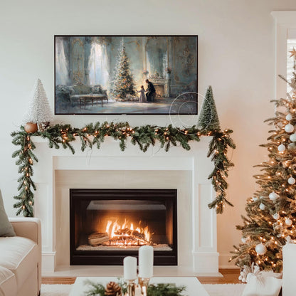 Classic Elegant Christmas Frame Tv Art, Digital Download Art for Frame Tv, Winter Tv Art, Elegant Christmas Tv Art, Painting Frame Tv Art