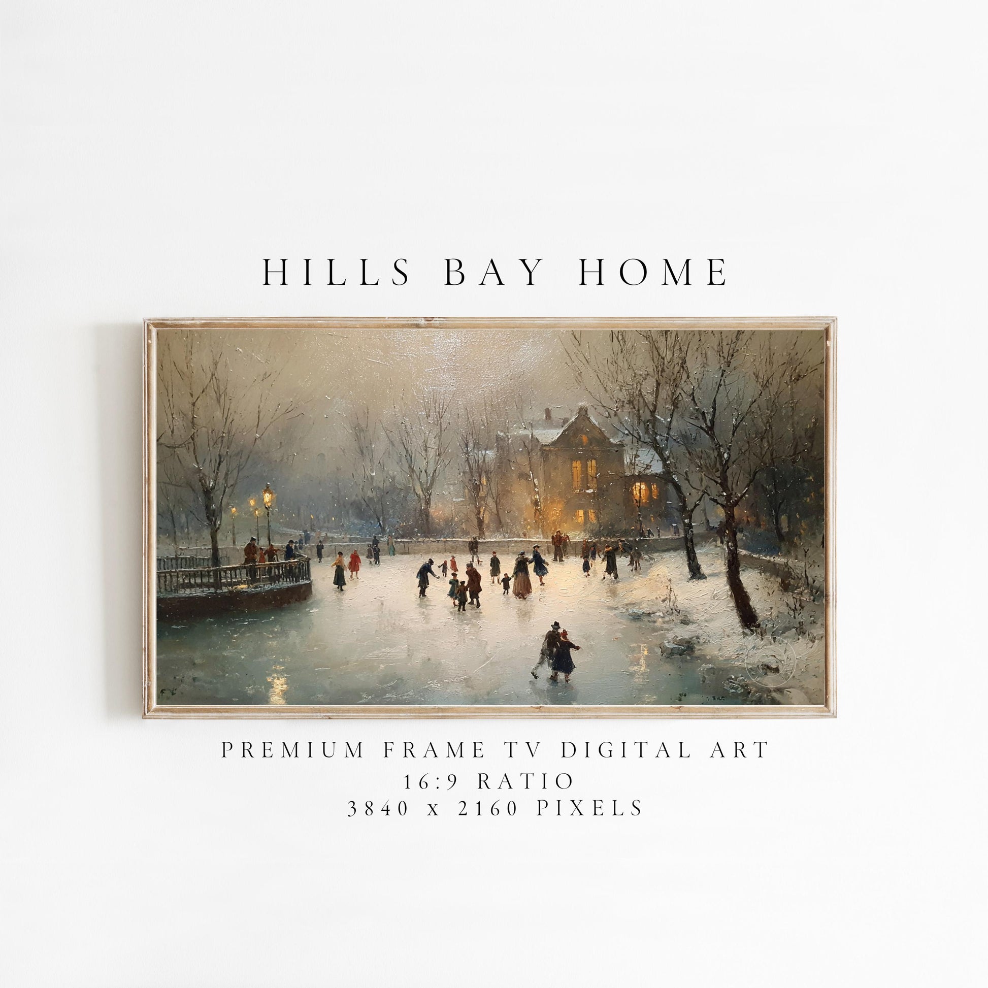 Ice Skatting Rink Frame Tv Art, Digital Download Art for Frame Tv, Winter Tv Art, Christmas Tv Art, Painting Frame Tv Art