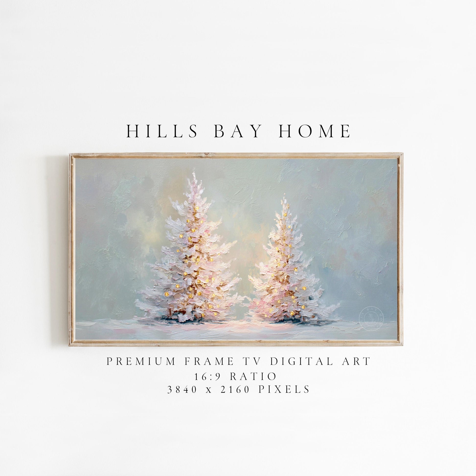 Christmas Trees Frame Tv Art, Digital Download Art for Frame Tv, Winter Tv Art, Christmas Tv Art, Painting Frame Tv Art
