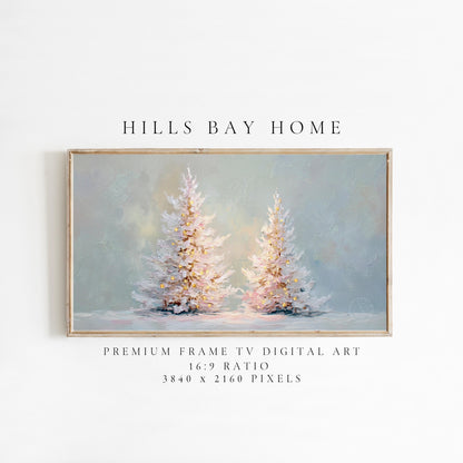 Christmas Trees Frame Tv Art, Digital Download Art for Frame Tv, Winter Tv Art, Christmas Tv Art, Painting Frame Tv Art