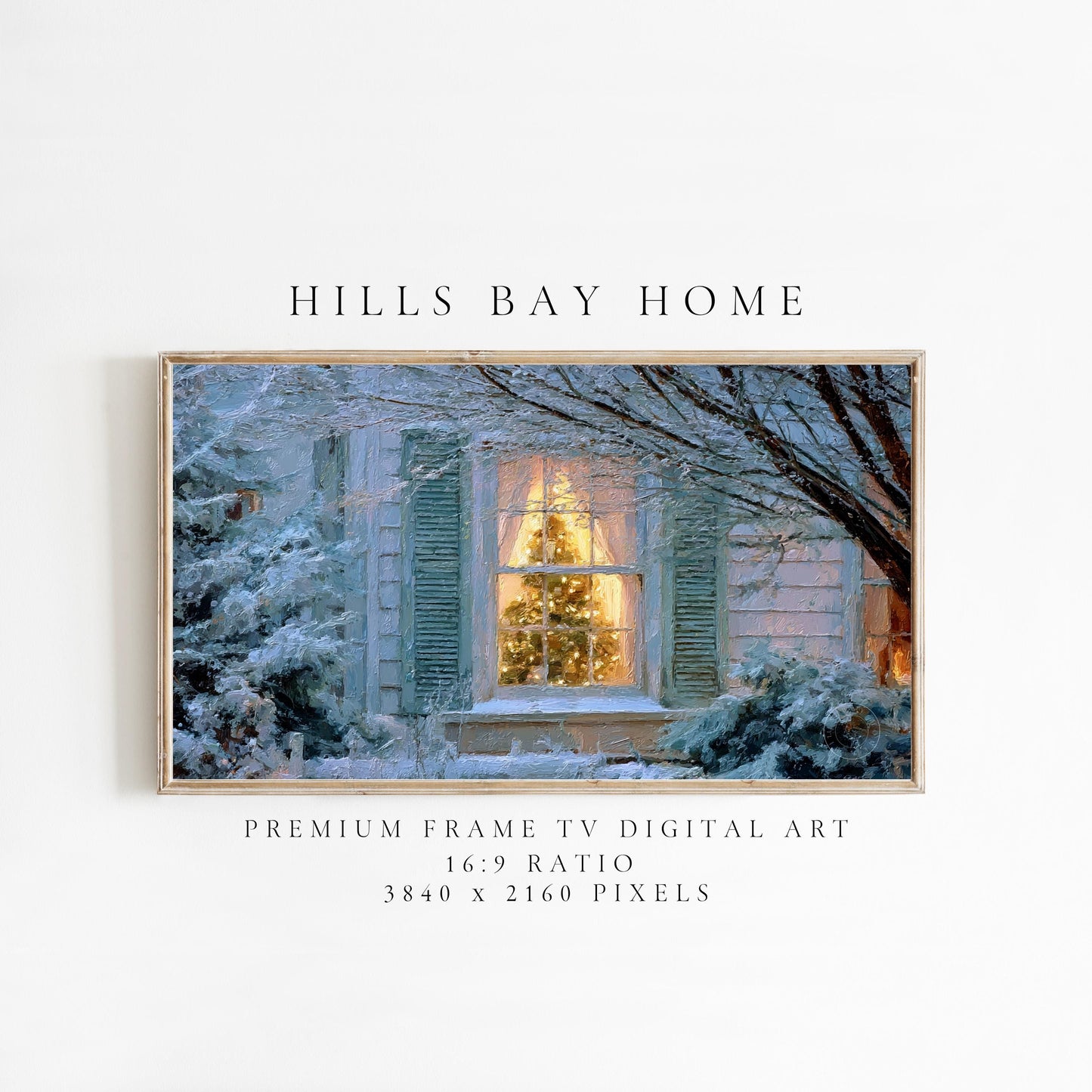 Christmas Scene Frame Tv Art, Digital Download Art for Frame Tv, Snow Tv Art, Christmas Tv Art, Painting Frame Tv Art